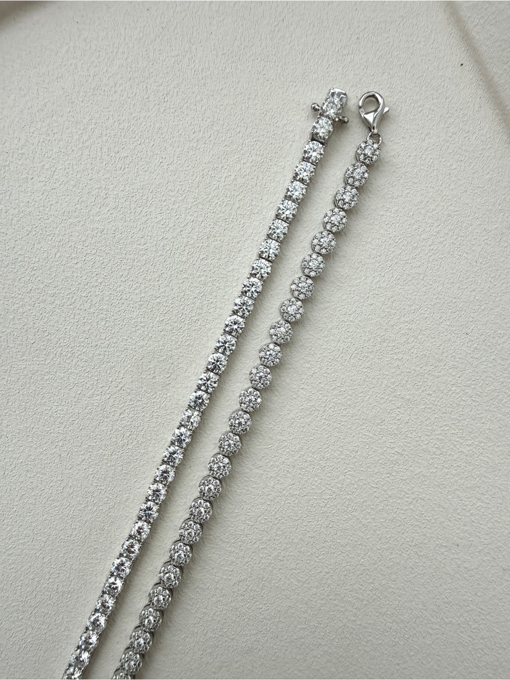 18k Gold Plated S925 Tennis Bracelet with Brilliant Diamond Halo - Picture 9 of 12